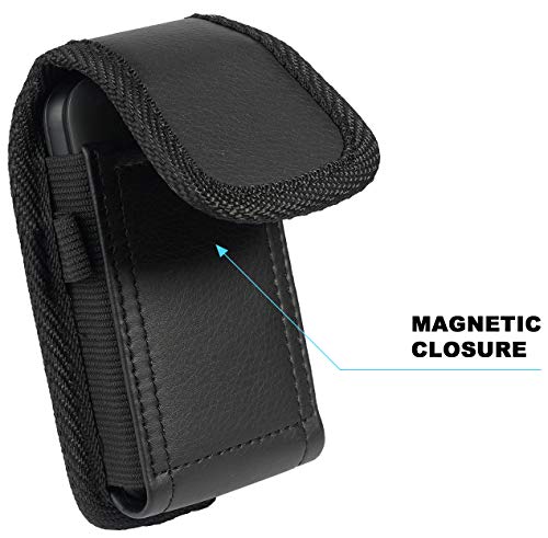Nakedcellphone POUCH-VERT-SLIM Flip Phone Case, Nakedcellphone Black Vegan Leather Vertical Pouch [With Belt Loop thumb #7