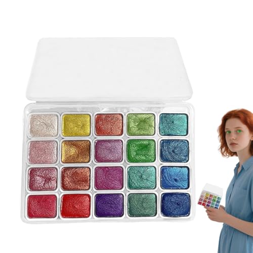 Conjunto de pintura de acuarela genérico | Caja de acuarela de 20 colores para principiantes,Suministros De Viaje, Papelería Brillante Para Artesanía Para Dibujo, Educación, Bosquejo Y