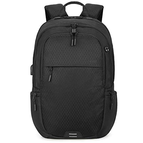 SHIELDON Mochila Portátil 15.6 Pulgadas  Bolso Impermeable con Cinta Reflectiva  Puerto