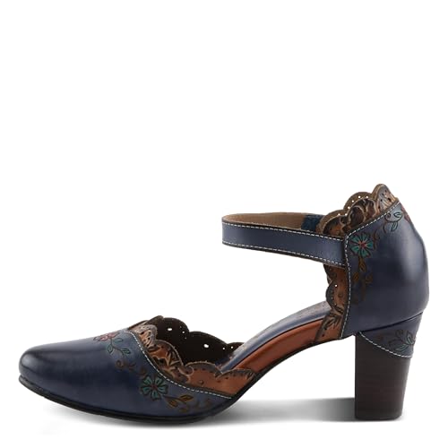 Spring Step L'Artiste Sayyes Mary Jane Heels | Baroque-Inspired Leather Pumps with Floral Embroidery2