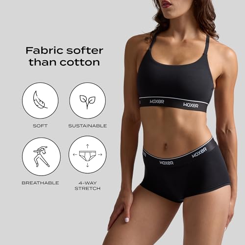 Image of Woxer Womens Boxer Briefs Underwear - Ultra Short Boyshorts Panties, Modal Fabric, Chafe-Free, Boxers for Sleep & Gym