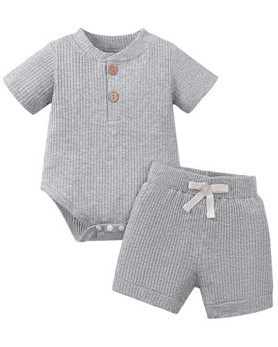 Jecson Baby Boy Clothes Summer Outfit Set Newborn Baby Boy Clothes with Soft Cotton Short Sleeve Top and Shorts
