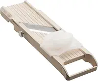 Benriner Fatiador Mandoline com 4 lâminas, aço inoxidável japonês, sem BPA, 32,75 x 9,5 cm, bege