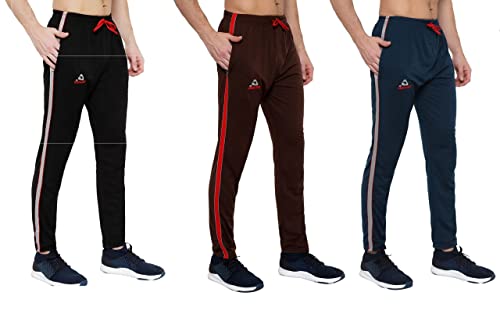 Image of GOLAZO Regular Fit Multicolor Cotton Track Pants for Men with Comfort and Style in Your Athelisure Wear