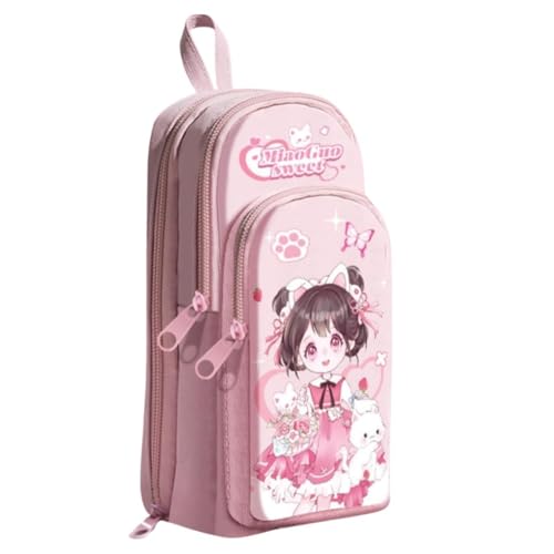 Image of Invite Cartoon Theme Pencil Case - 3D EVA Pencil Case Pouch, Multipurpose Zipper Pencil Case for Kids, Pen and Pencil Bag for School Kids, Girls, Stationery Storage Box (MiaoGuo Sweet-Pink Pouch)
