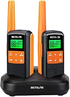 Retevis RT649 Walkie Talkie, IP65 Waterproof License-Free,1200mAh AA Rechargeable Battery,16 Channels 121CTCSS/DCS,VOX Torch Dual watch Walkie Talkies for Outdoor Hiking Camping (Orange, 2 Pcs)