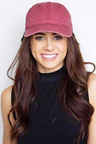 Image of Eohak Ponytail Baseball Hat Distressed Retro Washed Cotton Twill