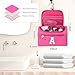 COSHAYSOO Initial Girls Hanging Toiletry Bag Tween Preteen Teenager Valentines Birthday Gifts Basket Stuffers for Teen Girl 10-12 12-14 16-18 Travel Trip Favors College Dorm Essentials Pink Letter A