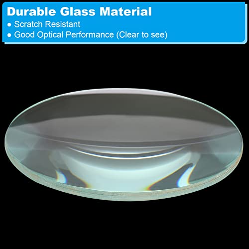 Image of PATIKIL 8 inch (200mm) Focal Length Double Convex Lens, 2 Pack 75mm Diameter 9mm Height Glass Optically Polished Round Edges Lens for Physics Experiment, Clear