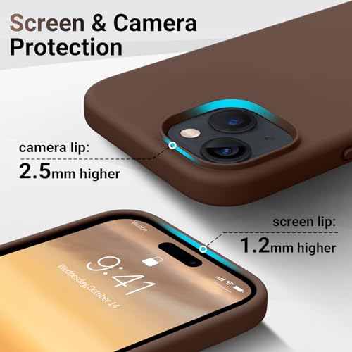 AOTESIER Compatible with iPhone 15 Case, Full Body Food-Grade Silicone Wear-Resistant, Anti-Drop Protection with Soft Anti-Scratch Microfiber Lining Phone Case, Chocolate by AOTESIER - Image 6