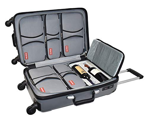 KARRIAGE-MATE Multiple Purpose Wine Travel Hardside Luggage for Carrying 10 Bottles Wine (Grey, Medium)