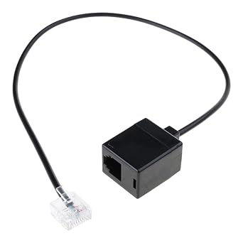 RJ45 to RJ11 Converter Adapter Cable Connector, Ethernet to Phone Line Connector RJ45 8P8C Male to RJ11 6P6C Female Cord