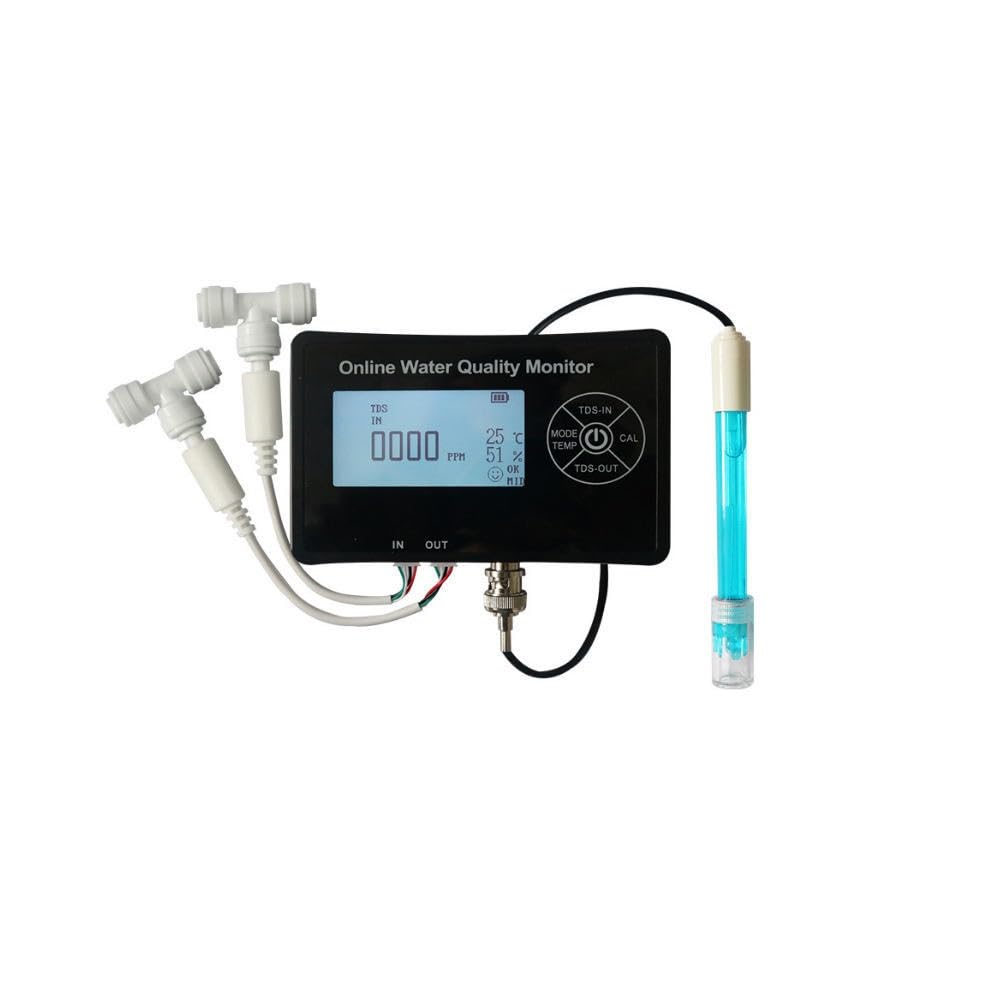 Monitor Online 5 in 1 della qualità dell'Acqua, PH TDS EC Temp umidità Tester dell'Acqua per Montaggio a Parete 0-9999 ppm Compensazione Automatica della Temperatura