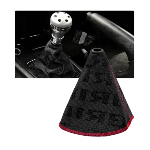 SHMZK Car Shift Boot Cover, Fabric Shifter Lever Knob Boot Dustproof Cover with Stitch, Manual Automatic Speed Shifter Boots Gear Gaiter for Most Vehicles, Car Accessories (Black)