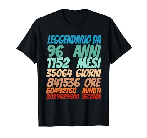 Legendario desde 96 años 96 cumpleaños mujeres hombres Camiseta