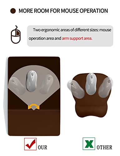 Soundance Ergonomic Mouse Pad With Wrist Rest Support, Thick Mousepad Relief Carpal Tunnel Pain, Entire Memory Foam With Non-Slip Pu Gel Base For Computer Laptop Desktop Home Office, Rectangle Brown #TOP4
