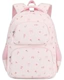 AUIVTY Mochila infantil para meninos e meninas de 3 a 8 anos, escola primária, com alça de peito de 38 cm, Rosa claro, Medium, Mochilas Daypack
