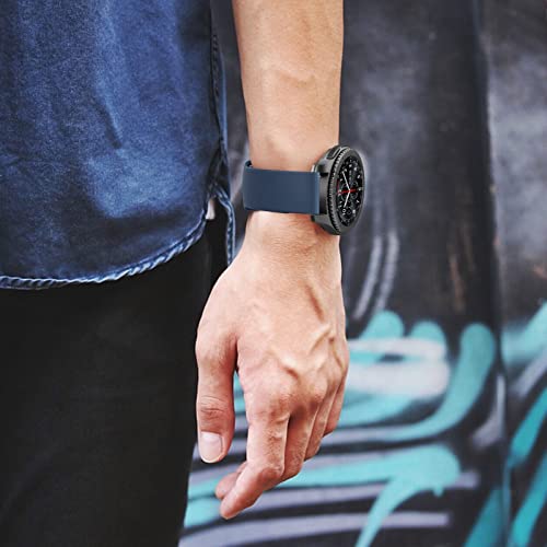 3 Pack Bands For Samsung Gear S3 Frontier/Classic Bands For Women Men, 22Mm Soft Tpu Sport Strap Replacement Band For Samsung Gear S3 Frontier/Gear S3 Classic Smartwatch(Black+Navy Blue+Gray) #TOP5