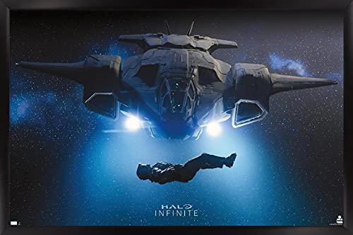 Halo Infinite - Master Chief in Space Wall Poster, 34L" x 22.4W", Black Framed Version