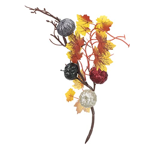 HOLIDYOYO Calabaza de Hoja de Arce simulada Día Festivo Rama Largo otoño Realista Fiesta Halloween decoración Halloween Accesorios de Fotos Ramo de Hojas de Arce Alambre de Hierro Coffee