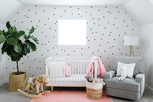 Modern Maxwell Wall Art Decals For Girls Boys Nursery, Bedroom, Living Room “London” Black Dot Room Sticker 168 Pieces #TOP1