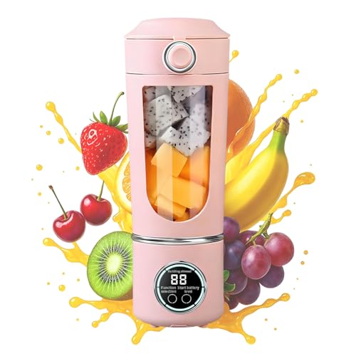 Livoravoli Portable Blender Smoothie Maker, 700ml Electric Mini Fresh Juice Maker, Powerful Mini Blender with USB for Fruits, Shakes, Smoothie, Perfect for Home, Office, School, Outdoors (Pink)