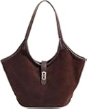 Brown Suede Tote Bag for Women Trendy Hobo Bag Bucket Tote Bag Work Hobo Handbags