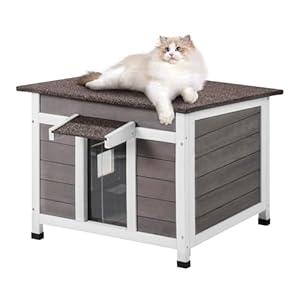 Niche pour chat extérieur en cèdre résistant VEVOR