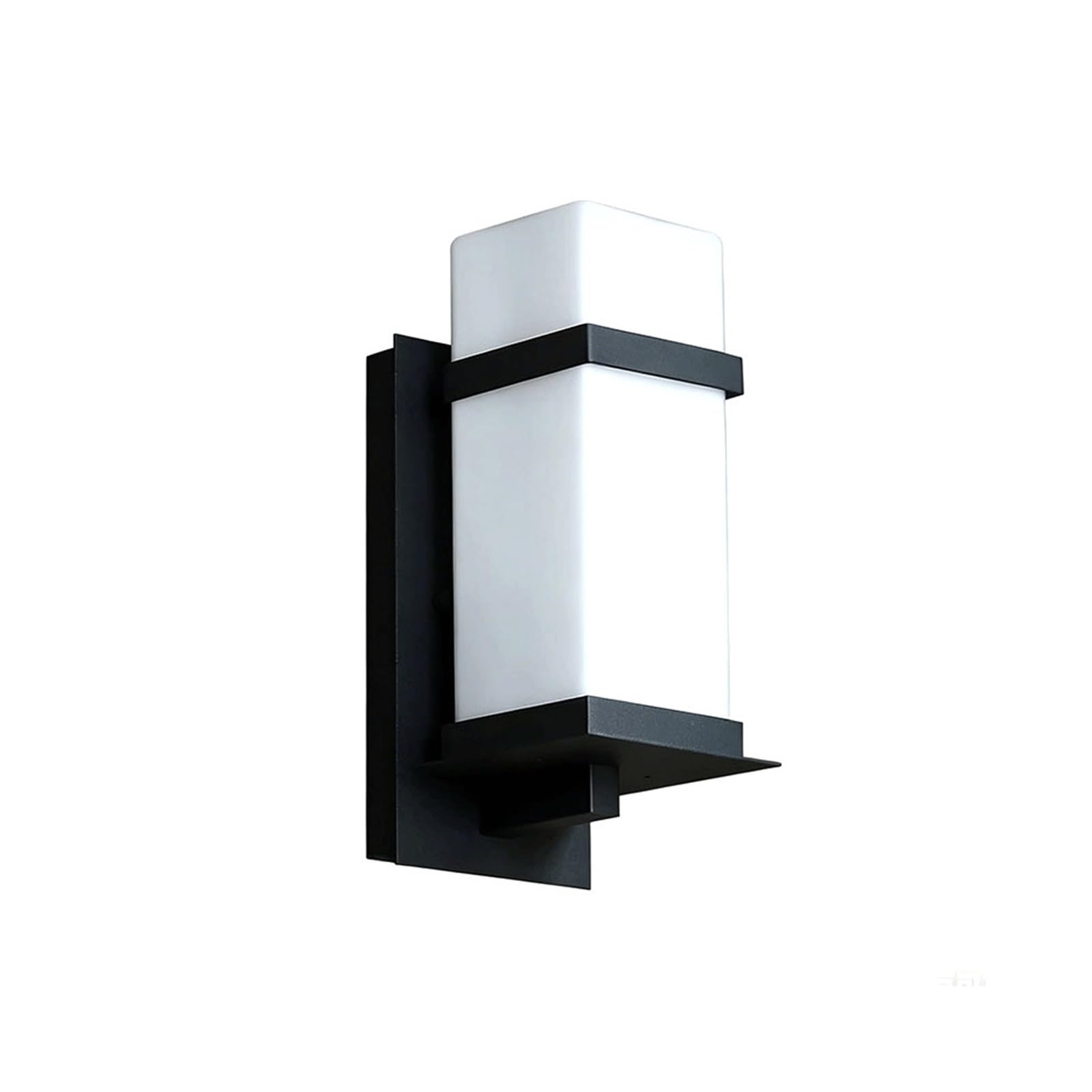 OZBMA Chinese Outdoor Wall Light, Black Metal Lantern, Waterproof Exterior Sconce with White Glass Shade, Porch Lighting Fixtures, Fixtures for Patio Garden Threshold