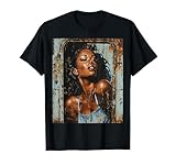Beautiful Vintage Black Girl Woman Retro Pin Up Model Art T-Shirt