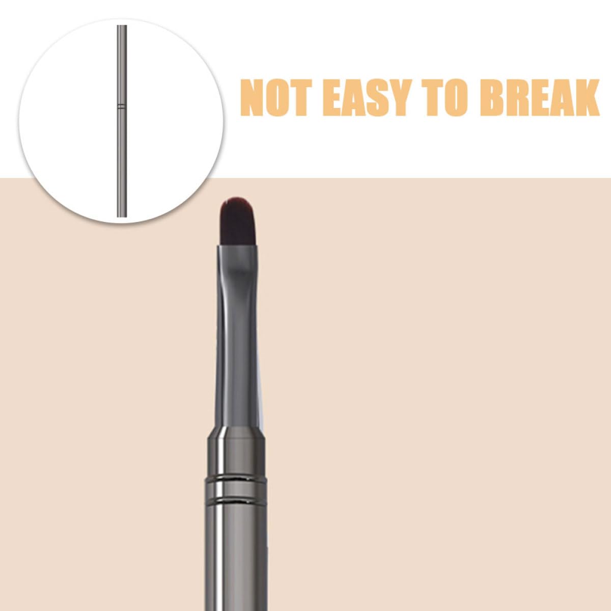 FUOYLOO Pennelli per Nail Art e Setole in Nylon, Facili da Usare e Resistenti 2 Pezzi Manico in Alluminio per Manicure Professionale e Decorazioni Unghie