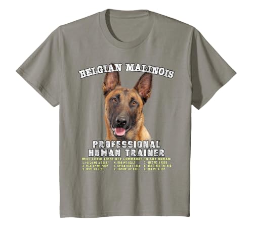 Belgian Malinois Dog Professional Human Trainer T-Shirt, Youth, Slate Grey, Medium