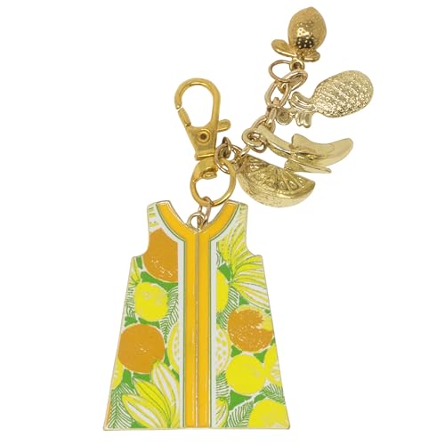 Lilly Pulitzer Shift Dress Keychain Bag Charm, Citrus