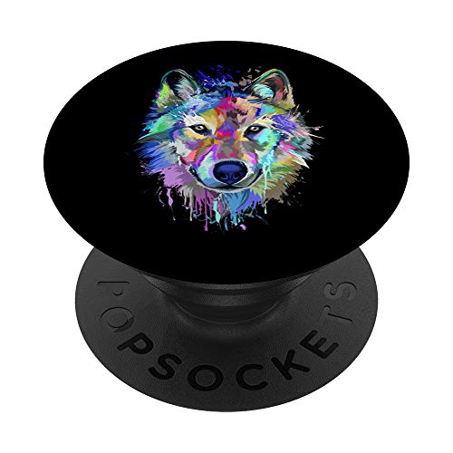 Splash Art Wolf Gifts For Wolf Lovers Popsockets Popgrip: Swappable Grip For Phones & Tablets #TOP21