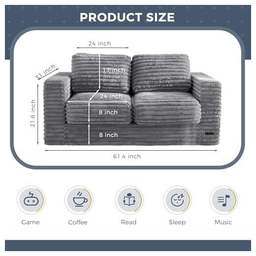 MAXYOYO Giant Bean Bag Sofa with Pillows