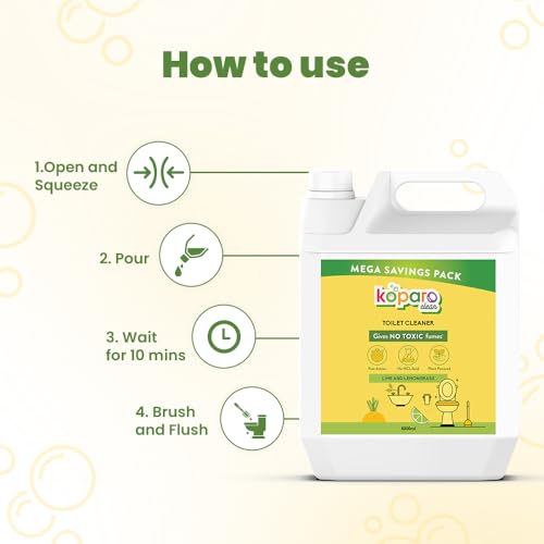 Image of Koparo Toilet Cleaner Liquid | 5 Litre | Removes Limescale And Tough Stains | Plant Based And Non Toxic | Long Lasting Freshness | 800Ml X 2 Packs