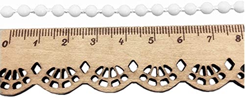FQTANJU 10 Yards Roller and Roman Shade Blind Beaded Chain Cord,White Plastic Roller Blind Beaded Chain Repair,Roller Curtain Bead Rope,Blind Beaded Cord for Roller Blind Fitting - Image 2