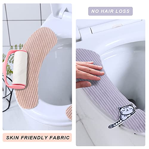 4 Paare Toilettensitzbezug Waschbar WC-Sitzwärmer,Toilettensitz Sitzbezug Sitz Abdeckungen,Toilettensitz-Kissen,Wc-Sitz Pad,Weiche Dünne Toilette Sitzkissen für Badezimmer,für Universal-Toilettensitz – Bild 5