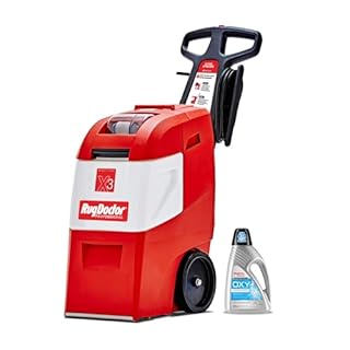 Rug Doctor X3 Commercial Carpet Cleaner – Large Red Oxy Pro Pack, Exclusive Vibrating Brush Spray Scrub and Extract Embedded Dirt and Grime, 48 oz. Oxy Cleaning Solution