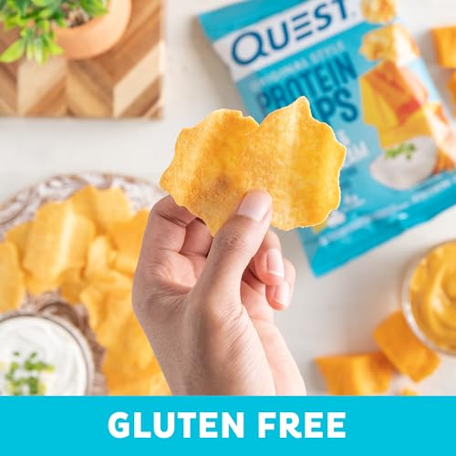 Image of Quest Nutrition Cheddar & Sour Cream Protein Chips, 19g Protein, 4g Net Carbs, Low Carb, Gluten Free, 1.1 Ounce (Pack of 32)
