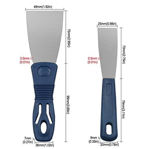 Generic Conjunto de ferramentas de massa de vidraceiro de 2 peças de metal de 1 pol. e 2 pol. Ferram
