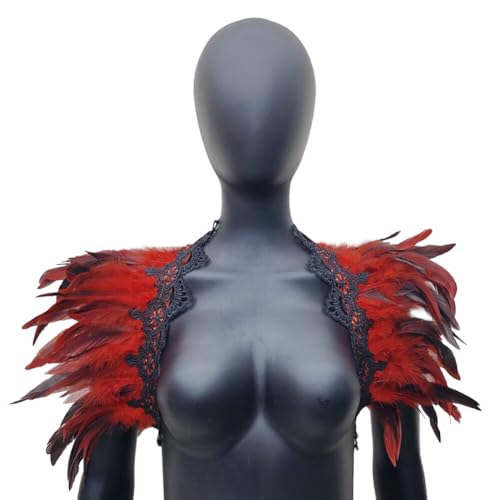 Feather Cape Shawl,Women'S Feather Cape Feather Wrap Neck Feather Shrug Cape Shawls Accessories