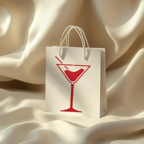 MAYJOYDIY Cocktail Glass Stencil Wine Bottle Stencils for Painting 11.8x11.8 Inch Drink Cheers Drawing Templates with Paint Brush for Wall Furniture Paper Fabric Canvas Scrapbook Decoration
