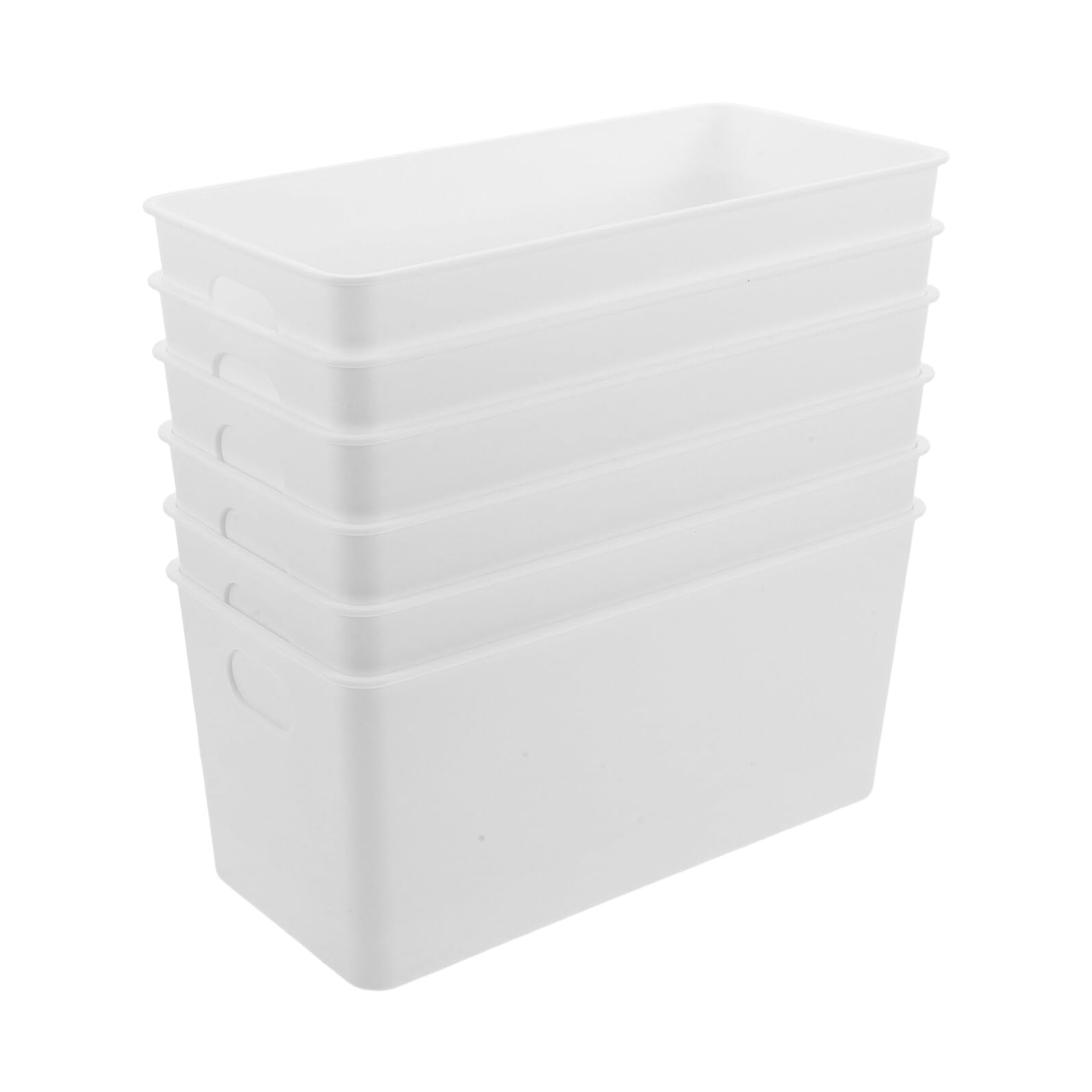 Boîte de rangement plastique blanche x6 avec poignée empilable