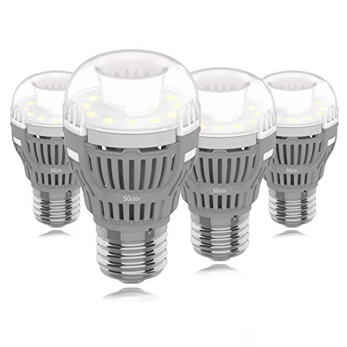 A19 60W Equivalent LED Bulb Bright White 5000K Daylight LED Light Bulbs, LED Omni-Directional Ceramic Light Bulbs 800 Lumens E26 Base 8W Enclosed Fixture Rated Bulbs 4Pack Home Lighting 120V SGLEDS