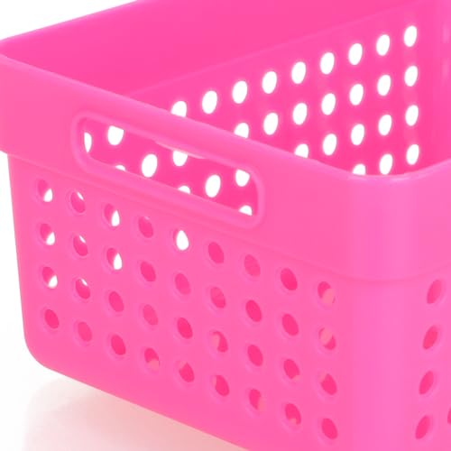 com-four® 5x Aufbewahrungskorb - Deko-Körbe mit Seitengriffen - Kunststoffboxen für Kosmetik, Spielzeug und Haushaltsprodukte - stapelbare Organizer für Schubladen in 5 Farben (bunt - 5 Stück)