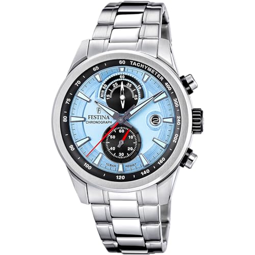 F20560/2 Festina Cronografo Uomo Acciaio Quadrante Blu - Stainless Gioiellerie