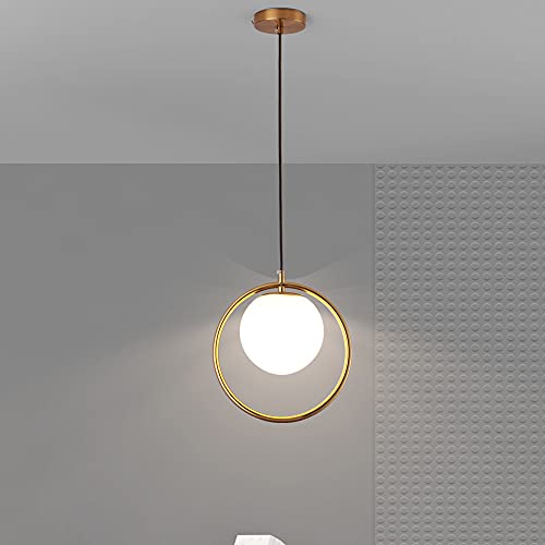 Lustre vintage doré et globe de verre haut de gamme luminaire suspendu pour salle à manger