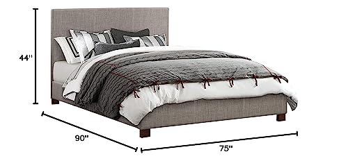 Lexicon Otiz Upholstered Platform Bed, Cal King, Gray #TOP4