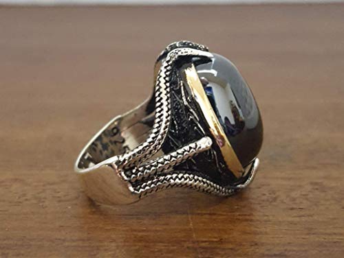 Beautiful Handcrafted 925K Sterling Silver Mens Ring With Cz Peridot Color Rp1033 #TOP6